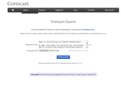 Beispielbild Copyscape